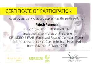 Rajesh Pamnani certificate of Goethe-Zentrum Hyd 
